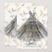 Invitation Robe de danse papillon noir or doux 16 seize ans (Devant / Derrière)