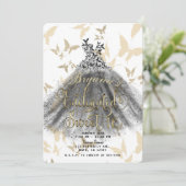 Invitation Robe de danse papillon noir or doux 16 seize ans (Debout devant)