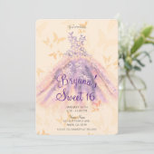 Invitation Robe de danse papillon orange violet pour fête Swe (Debout devant)