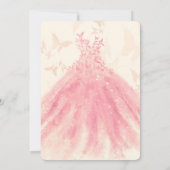 Invitation Robe de danse papillon Peach Sparkle Quinceañera (Dos)