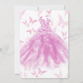 Invitation Robe de danse papillon rose baie pour fête Sweet 1 (Dos)