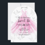 Invitation Robe de danse papillon rose et or Sweet 16<br><div class="desc">Personnalisez pour n'importe quel événement</div>