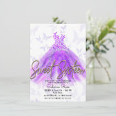 Invitation Robe de danse papillon rose et violet pour fête Sw (Debout devant)