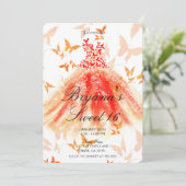 Invitation Robe de danse papillon rouge orange pour fête Swee (Debout devant)