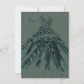 Invitation Robe de danse papillon scintillement vert Quinceañ (Dos)