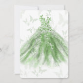 Invitation Robe de danse papillon vert pour fête de Quinceañe (Dos)