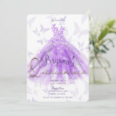 Invitation Robe de danse papillon violet pour Quinceañera (Debout devant)