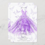 Invitation Robe de danse papillon violet Sweet 16 Partie<br><div class="desc">Personnaliser pour tout événement</div>