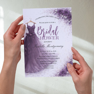 Invitation Robe de demoiselle d'honneur prune Bain de mariage