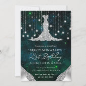 Invitation Robe de Diamant & Bokeh String Lights 21e annivers (Devant)