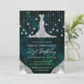 Invitation Robe de Diamant & Bokeh String Lights 21e annivers (Debout devant)
