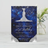 Invitation Robe de diamant & Bokeh String Lights 21e annivers (Debout devant)