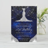 Invitation Robe de diamant & Bokeh String Lights 21e annivers (Debout devant)