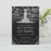 Invitation Robe de Diamant & Bokeh String Lights 21e annivers (Debout devant)