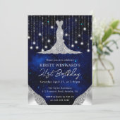 Invitation Robe de diamant & Bokeh String Lights 21e annivers (Debout devant)