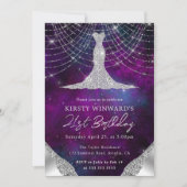 Invitation Robe de diamant & Bokeh String Lights 21e annivers (Devant)