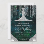 Invitation Robe de Diamant & Bokeh String Lights 21e annivers (Devant)