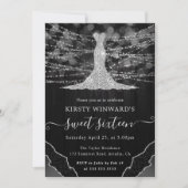 Invitation Robe de diamant & Bokeh String Lights Sweet 16 (Devant)