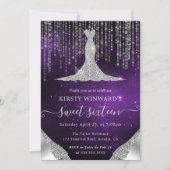 Invitation Robe de diamant & Bokeh String Lights Sweet 16 (Devant)