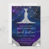 Invitation Robe de diamant & Bokeh String Lights Sweet 16 (Devant)