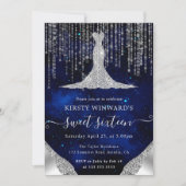 Invitation Robe de diamant & Bokeh String Lights Sweet 16 (Devant)