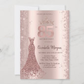 Invitation Robe de diamant Rose or Parties scintillant poussi (Devant)