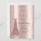 Invitation Robe de diamant Rose or Parties scintillant poussi (Devant)