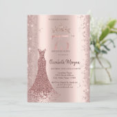 Invitation Robe de diamant Rose or Parties scintillant poussi (Debout devant)