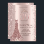 Invitation Robe de diamant Rose or Parties scintillant poussi<br><div class="desc">Elégante couronne de parties scintillant,  les diamants s'habillent,  et la poussière d'or rose sur l'arrière - plan d'or rose.</div>