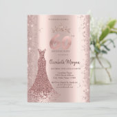 Invitation Robe de diamant Rose or Parties scintillant poussi (Debout devant)