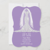 Invitation Robe de diamant Violet Lilac Glam Fête des mariées (Dos)