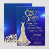 Invitation Robe de Diamants Jaunes, Diamants Doux 16 (Devant / Derrière)