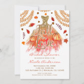 Invitation Robe de douche de mariage Tomber amoureux & Feuill (Devant)