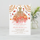 Invitation Robe de douche de mariage Tomber amoureux & Feuill (Debout devant)