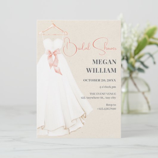 Invitation Robe de douche nuptiale (Debout devant)