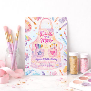 Invitation Robe de fête d'anniversaire Art Party pour un déso