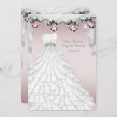 Invitation Robe de fête Princesse Rose Quinceanera (Devant / Derrière)