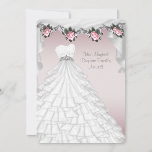 Invitation Robe de fête Princesse Rose Quinceanera (Devant)