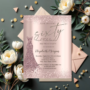 Invitation Robe de frontière de poussière de paillettes d'or