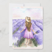 Invitation Robe de lavande de Pêche Florale Livre de thé Brun (Dos)