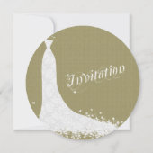 Invitation Robe De Linge Beige Et Mariage De Dentelle Blanche (Dos)