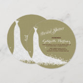 Invitation Robe De Linge Beige Et Mariage De Dentelle Blanche (Devant / Derrière)