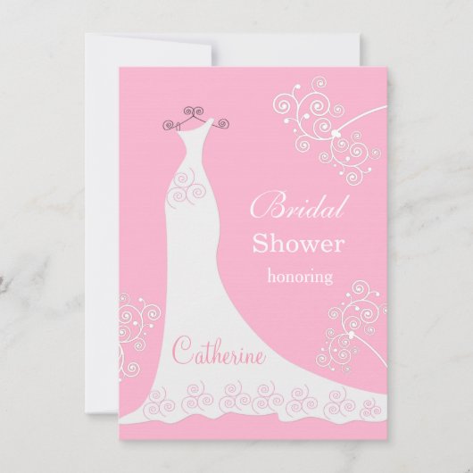 Invitation Robe de mariage blanche, remous sur la Fête de la (Devant)