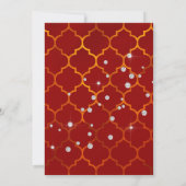 Invitation Robe de mariage diamantée rouge Inde Fête de maria (Dos)