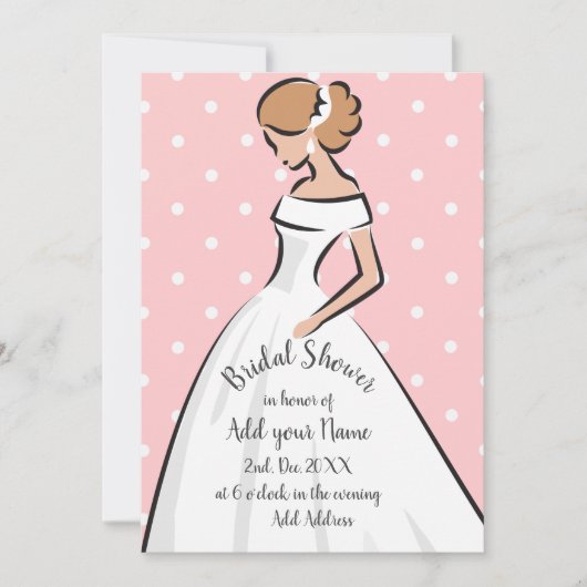 Invitation Robe de mariage élégante customisée (Devant)