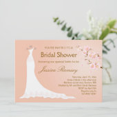 Invitation Robe de mariage, Fête de la mariée de fleurs de (Debout devant)