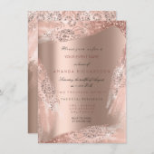 Invitation Robe de mariée 16e douce Rose Gold Diamond Spark (Devant / Derrière)