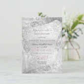 Invitation Robe de mariée 16ème douce Rose gris Diamant Étinc (Debout devant)