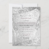 Invitation Robe de mariée 16ème douce rose grise diamant étin (Devant)