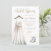 Invitation Robe de mariée à l'aquarelle Enterrement de vie de (Debout devant)